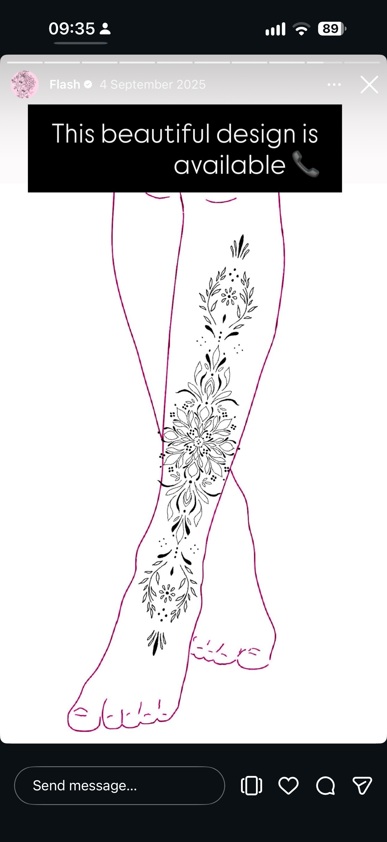 Ornamental leg design tattoo design by Keileigh