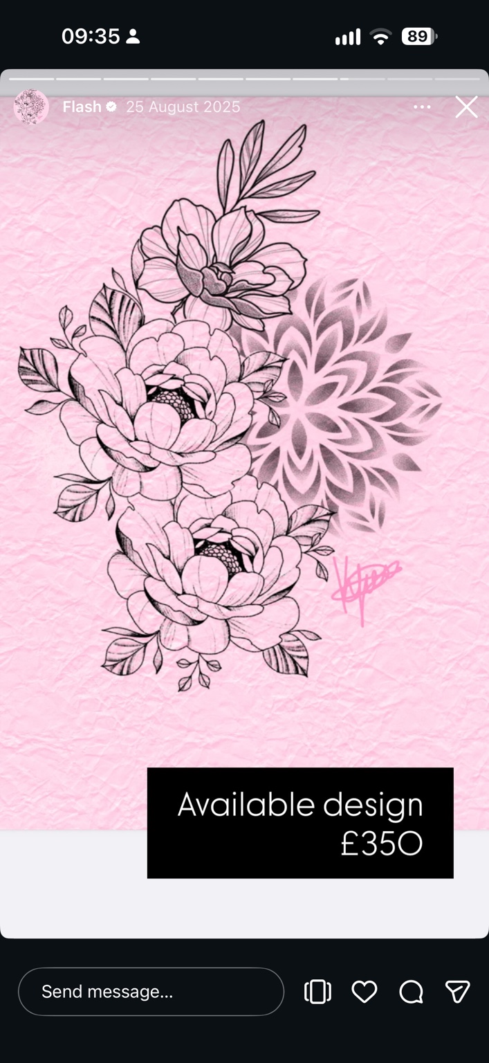 Peonies & mandala tattoo design by Keileigh